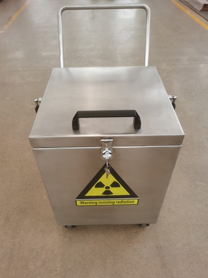 Fuente radiactiva interna y externa de acero inoxidable llevar la caja protegida para el almacenamiento del transporte del isótopo