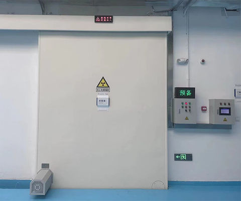 Puerta de protección contra radiación con sello de neopreno o silicona con acabado de pintura en polvo o acero inoxidable y altura de 1700 mm a 2300 mm